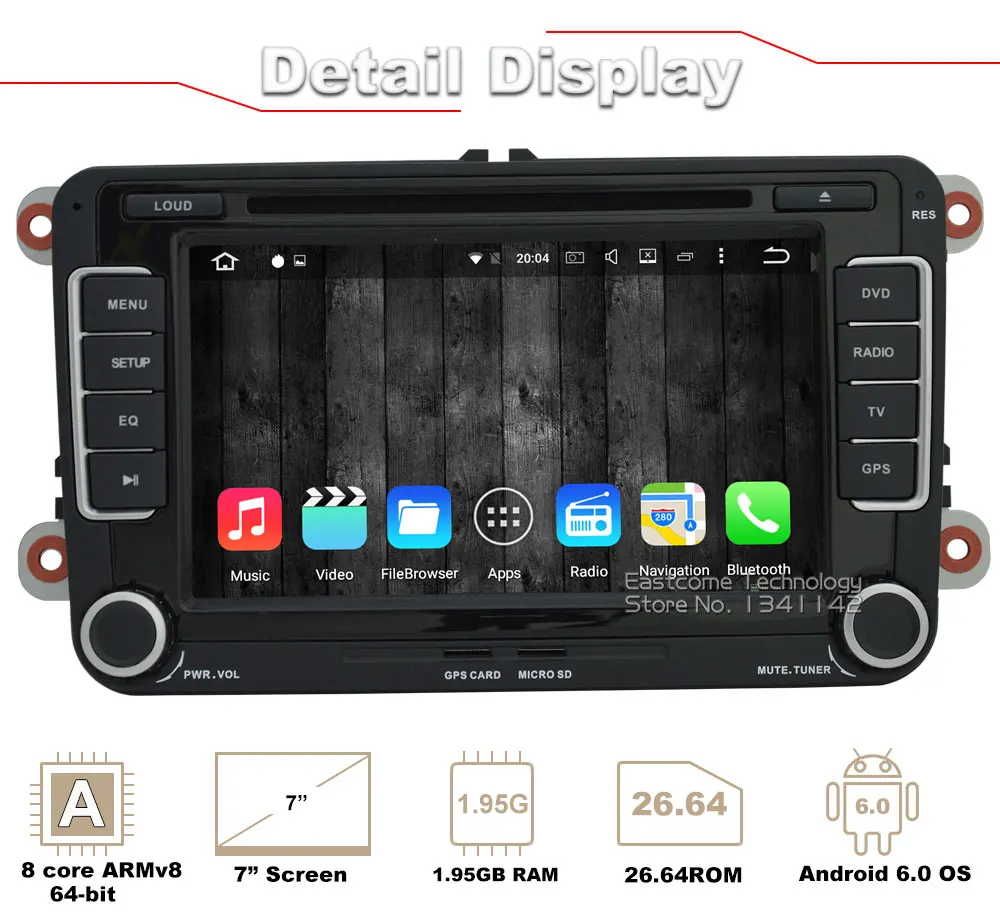 Best Octa Core 2 Din Android 6.01 Car DVD Automotivo For VW PASSAT CC (2008 to 2013)  PASSAT (2005 to 2013) Golf 5 Golf 6 With Radio 1