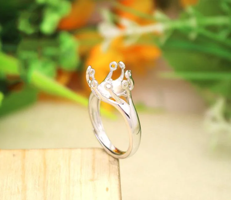 Стерлингового серебра 925 Белое золото 10 мм-12 мм кольца с кабошоном для Янтарный опал с агатом и бирюзой, хорошая бижутерия ювелирные изделия по оптовым ценам