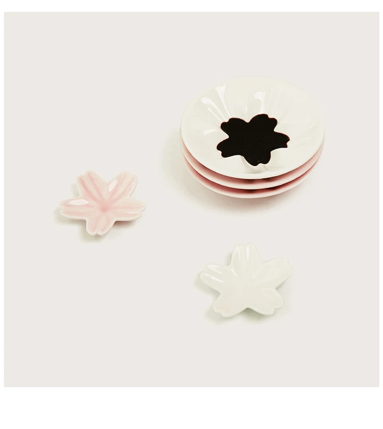 KINGLANG ceramic 2 шт./компл. Sakura розовая и белая тарелка для соевого соуса посуда