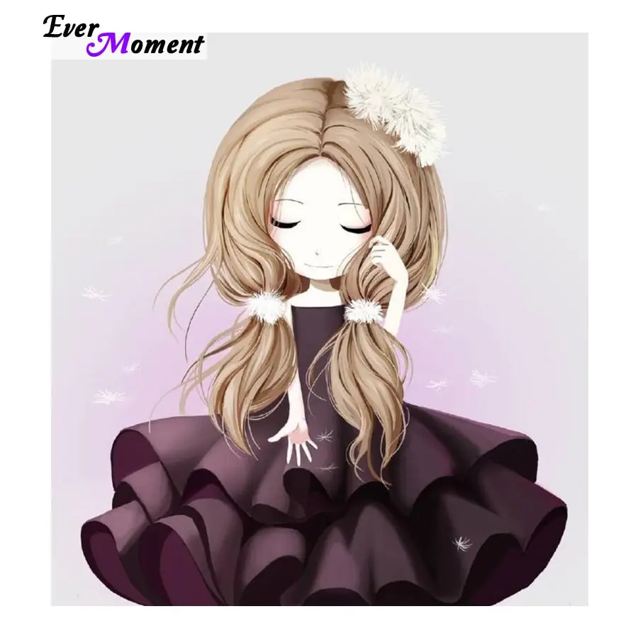

Ever Moment 5D Diamond Embroidery Floral Cartoon Girls Diy Diamond Painting Cross Stitch Household Picture Painting Craft ASF597
