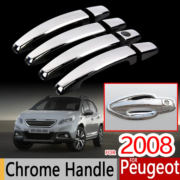 Хромированная Дверная ручка Крышка отделка Набор для peugeot 2008 2013- аксессуары наклейки 2013 автомобильный Стайлинг