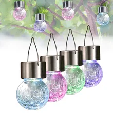 Thrisdar 8 шт./лот RGB Открытый Солнечный подвесной шар лампа водонепроницаемый Ландшафтный фонарь для сада с питанием от солнечной панели шар газон дерево подвесной свет