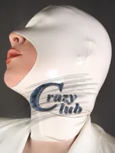 Crazy club_Hot Sale Customized Hood Mask Fetish Cap monochrome open mouth Masked sexual abuse Zentai Latex Hood Fast Delivery