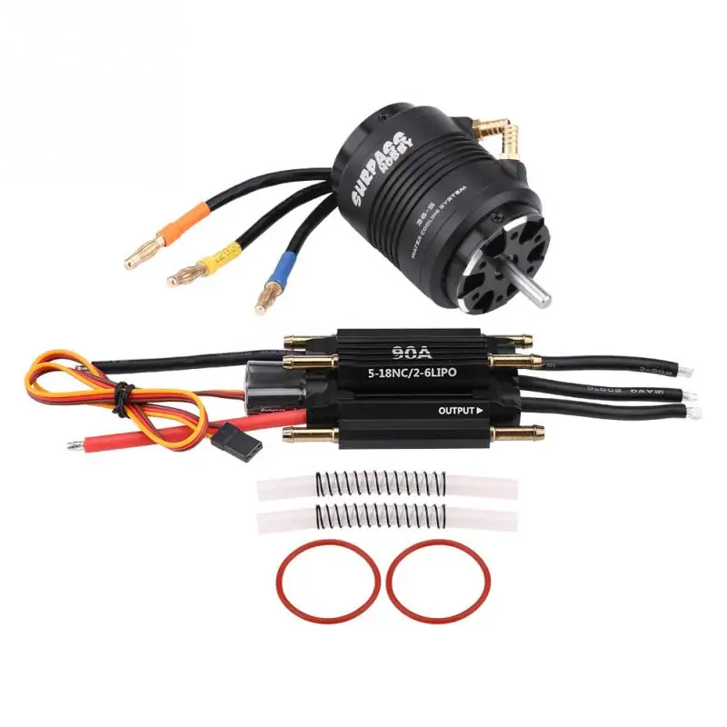 Surpass hobby 4 полюса 3660 4300KV мотор + 36 S куртка с водяным охлаждением + 90A водонепроницаемый ESC для RC лодки|Детали и аксессуары| | АлиЭкспресс