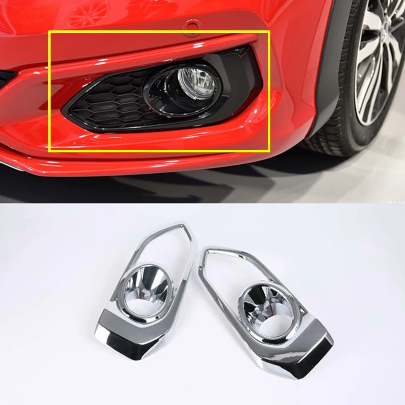

For Honda FIT Jazz 2017 2018 ABS Chrome Car front fog lamp Decoration frame Cover Trim sticker car styling accessories 2pcs
