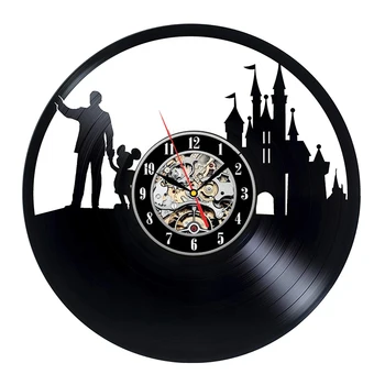 

2019 Saat Wandklok Kids Vinyl Wall Clock Design Funny Cd Record Clocks Watch Home Decor Silent Gift For Children Boys Girls