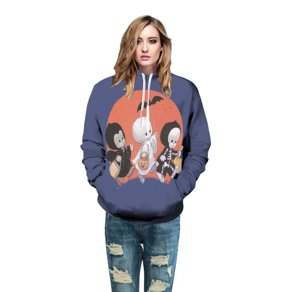 2018 Новый Для женщин Толстовка Пары 3D печатных Хэллоуин пуловер для косплея повседневные толстовки женские топы