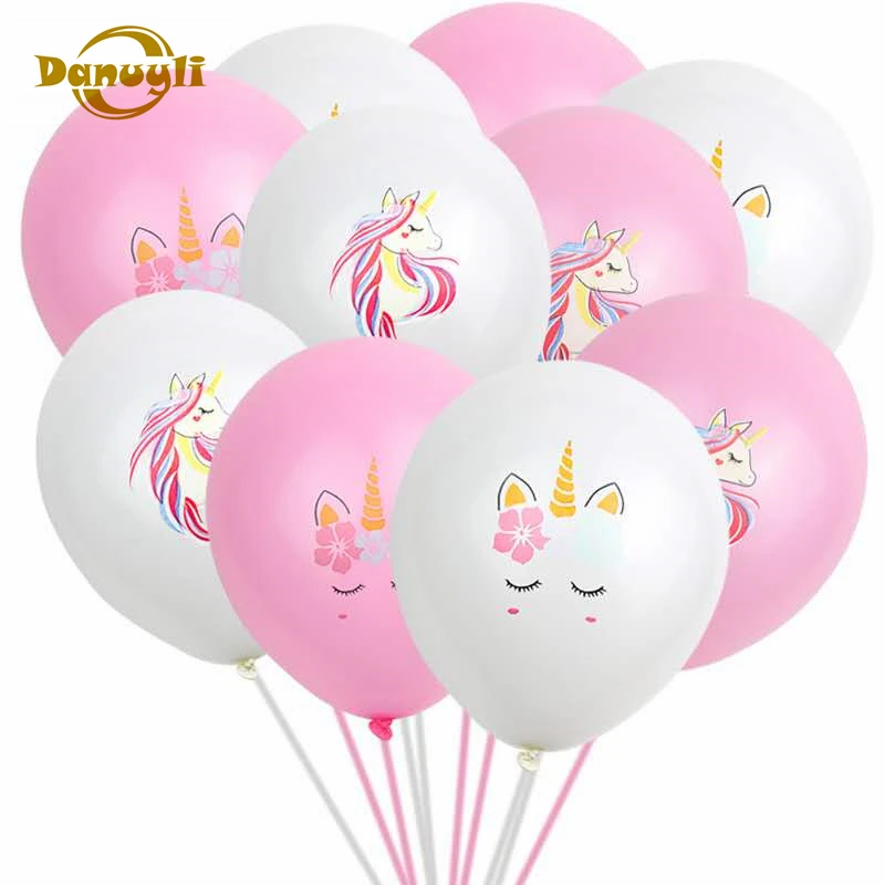 Danuyli envío gratis Unicornio globo de látex partido Unicornio aire Globos de boda decoración de la fiesta de cumpleaños juguetes de los niños