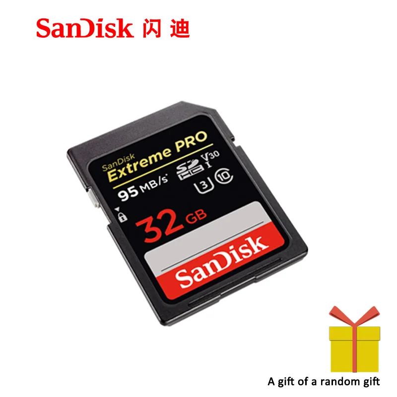 Двойной флеш-накопитель SanDisk Extreme PRO SDHC и SDXC UHS-I 32 Гб 64 Гб 128 высокое Скорость слот для карт памяти C10 U3 V30 SD Камера Class 10 95 МБ/с - Емкость: 95MB 32GB