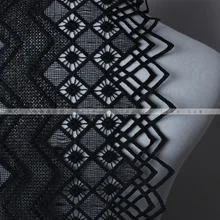 Супер высокое качество черный/белый алмаз волна сетки кружева вышитые Ткань выдалбливают ткань для платья африканская юбка