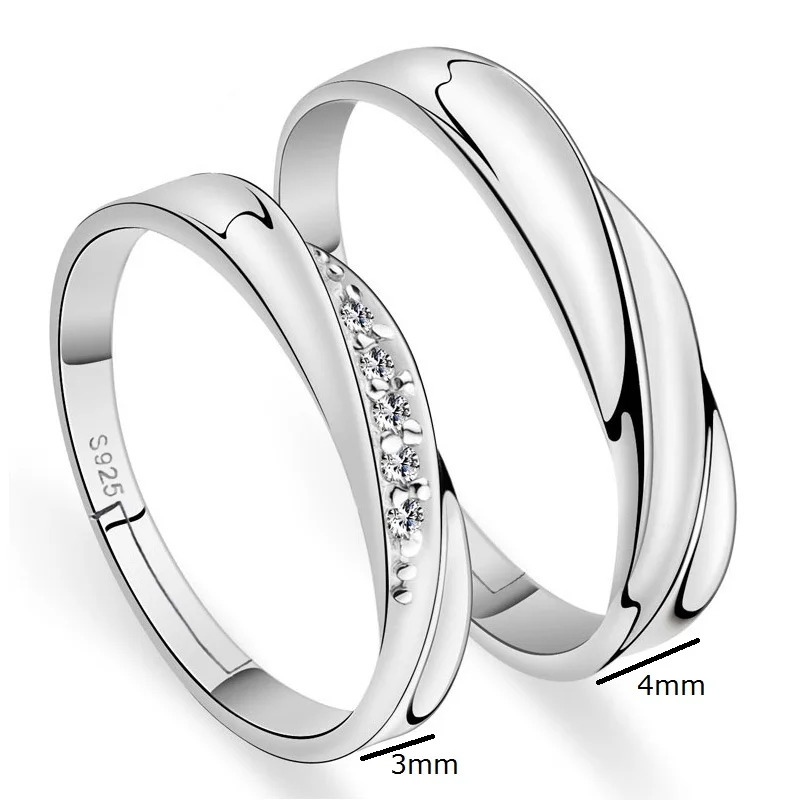 Paired Rings Gifts For Women Men Adjustable Wedding Ring Set Jewelry Womens Accessories Alianzas De Boda Para Parejas F85-5