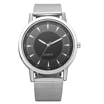 

2020 Fashion Unisex Watch Luxury Brand Quatz Watch Mesh Steel Strap Silver Watch Women Wristwatch Men Clock Montre Femme Relogio
