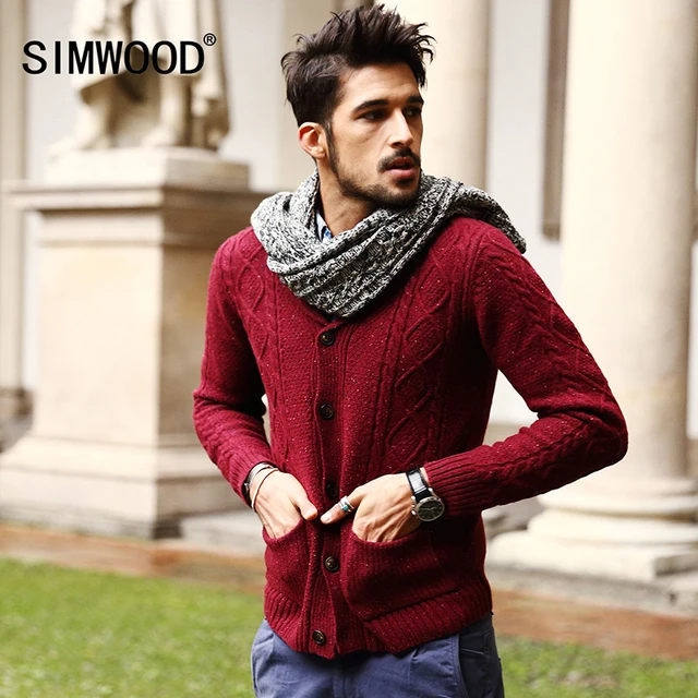 Men\u0027s 70% Wool Mens Sweaters Winter Spring Cardigan Men 2018 New Fashion Casual Slim Pockets