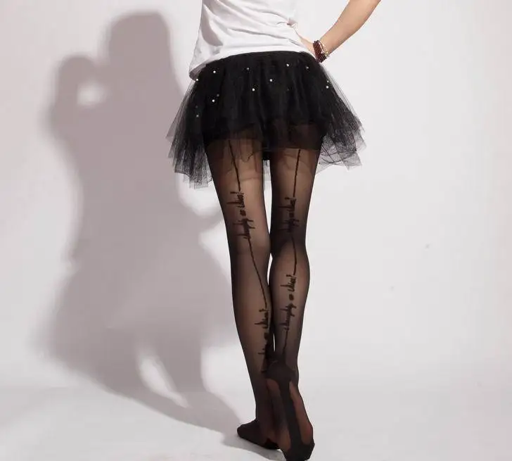 Сексуальные высокие чулки-женские модные черные тонкие чулки женские чулки с подвязками - Цвет: Черный
