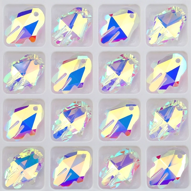 

2019 NEW 14x18mm crystal charms hand shape glass beads crystal palm pendant gems rhinestones for Jewelry making Earrings DIY