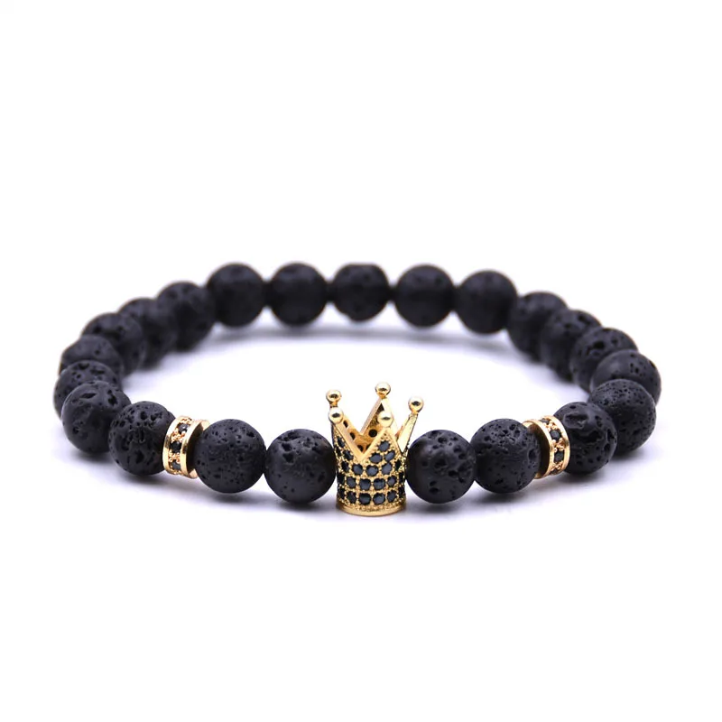 Браслет с короной Lava браслеты из камней для женщин Rock Pulseira мужские браслеты мужские ювелирные изделия Bileklik мужские s Pulseras Bijoux