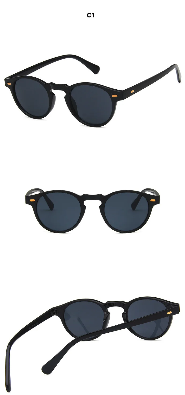 Round Lense Clear Frame sunglasses Gregory Peck Brand Designer men women Sunglass retro gafas oculos 2019 New Fashion