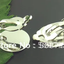 Посеребренный зажим для серьги, приклад 20 мм 18x10 мм, сережки основа, серьги пост