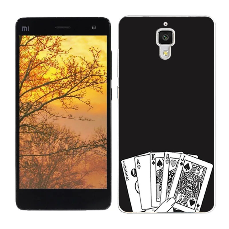Мягкий силиконовый чехол для Xiaomi Mi4 чехлы Mi 4 Funda Beans телефона из ТПУ с рисунком M4
