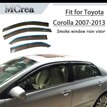 

MCrea 4pcs Car Styling Smoke Window Sun Rain Visor Deflector Guard For Toyota Corolla E140/E150 2007-2013 Accessories