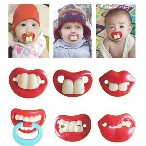 2016 New Silicone Baby Funny Nipple Dummy Baby Soother Lovely Lips Toddler Pacy Orthodontic Nipples Teether Baby Pacifier Care