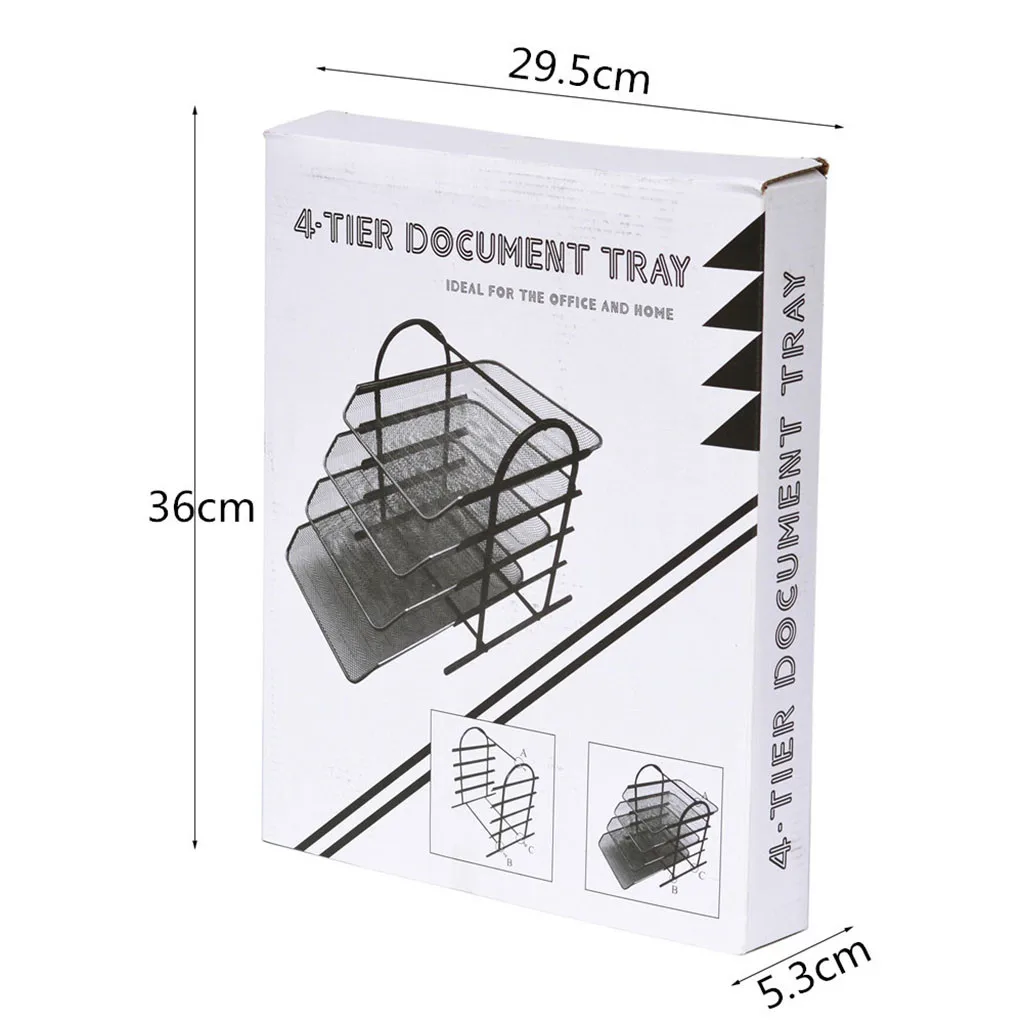 4 уровня держатель для документов из металлической сетки стекируемые Письмо лоток, устойчивое к царапинам журнала письмо Бумага документ Офис письменный стол