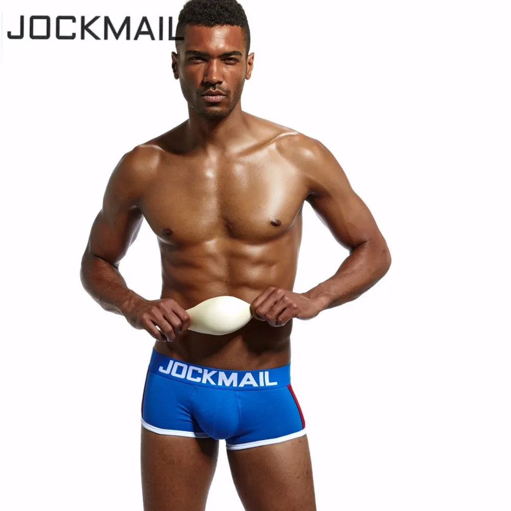 JOCKMAIL, 5 шт./лот усиление выпуклости, мужское нижнее белье, боксеры, шорты, сексуальные, пуш-ап, чашечки, мягкое, Гей Нижнее белье, мужские трусы, трусы