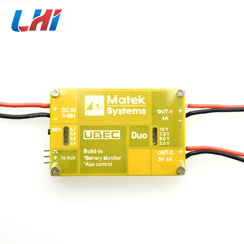 

U4A2P UBEC Power Module Dual-way 4A 5~12V 4A 5V Build-in Battery Monitor Aux Control For FPV RC Quadcopter Multicopter