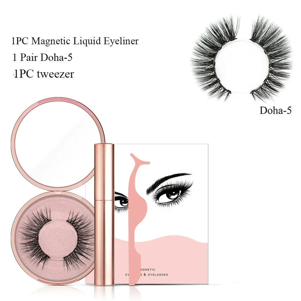 Магнитная жидкая подводка для глаз с магнитными накладными ресницами легко носить макияж набор- MS - Цвет: Doha