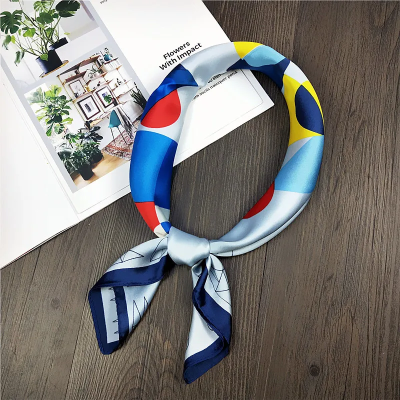 2019 spring summer Women Square scarf Silk satin Head Neck Scarf Skinny Retro Hair Tie Band Small Fashion Square Scarf 60*60cm 2019 spring summer Women Square scarf Silk satin Head Neck Scarf Skinny Retro Hair Tie Band Small Fashion Square Scarf 60*60cm