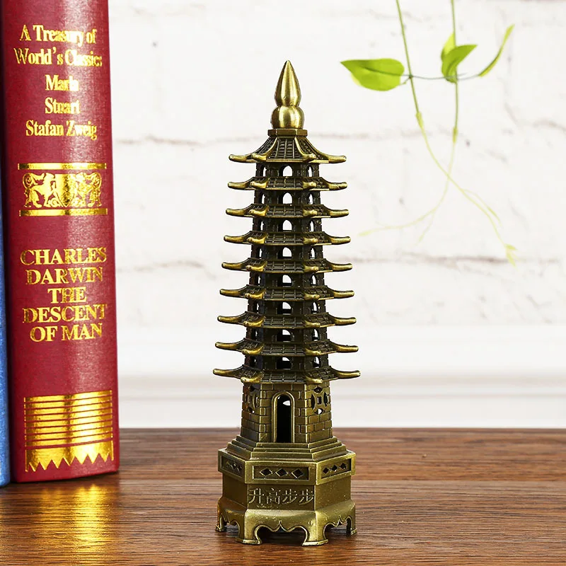Башня Wenchang 9/9 пол Fengshui украшение металлические поделки для офиса Zhaocai Town