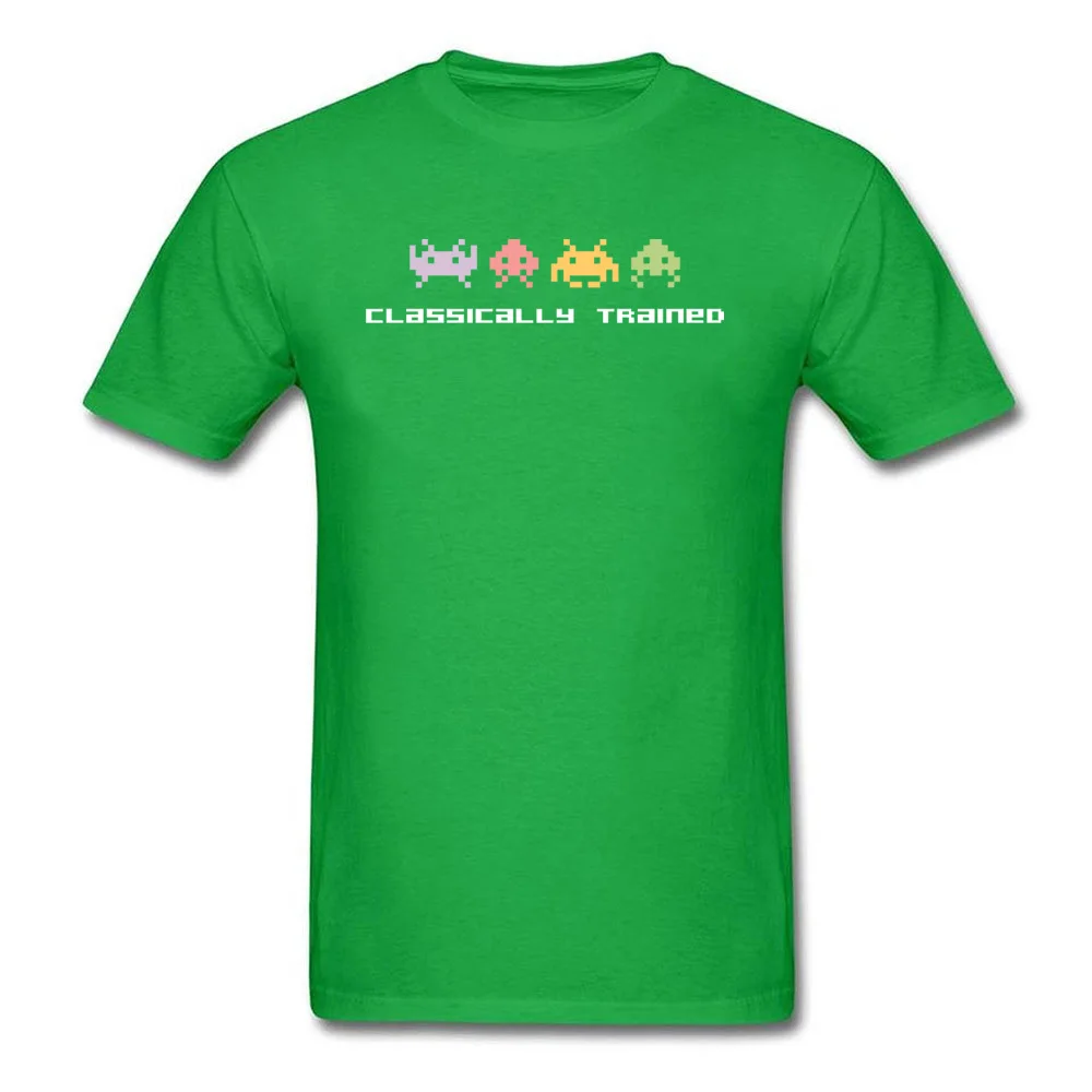Classically-Trained-Game T-shirts New Arrival Short Sleeve Geek 100% Cotton Fabric O-Neck Men T Shirt Tee Shirts April FOOL DAY Classically-Trained-Game green