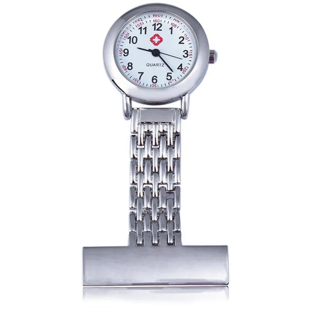 

2016 NEW Hot Sale High quality Vintage Silver Stainless Steel Nurses Pocket Quartz Watch Free shipping