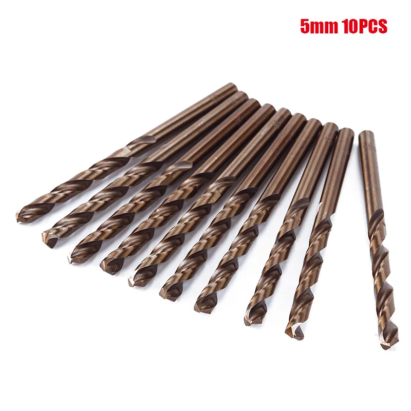 New Arrival 10Pcs/set Cobalt Drill Bit HSS Steel Titanium Straight