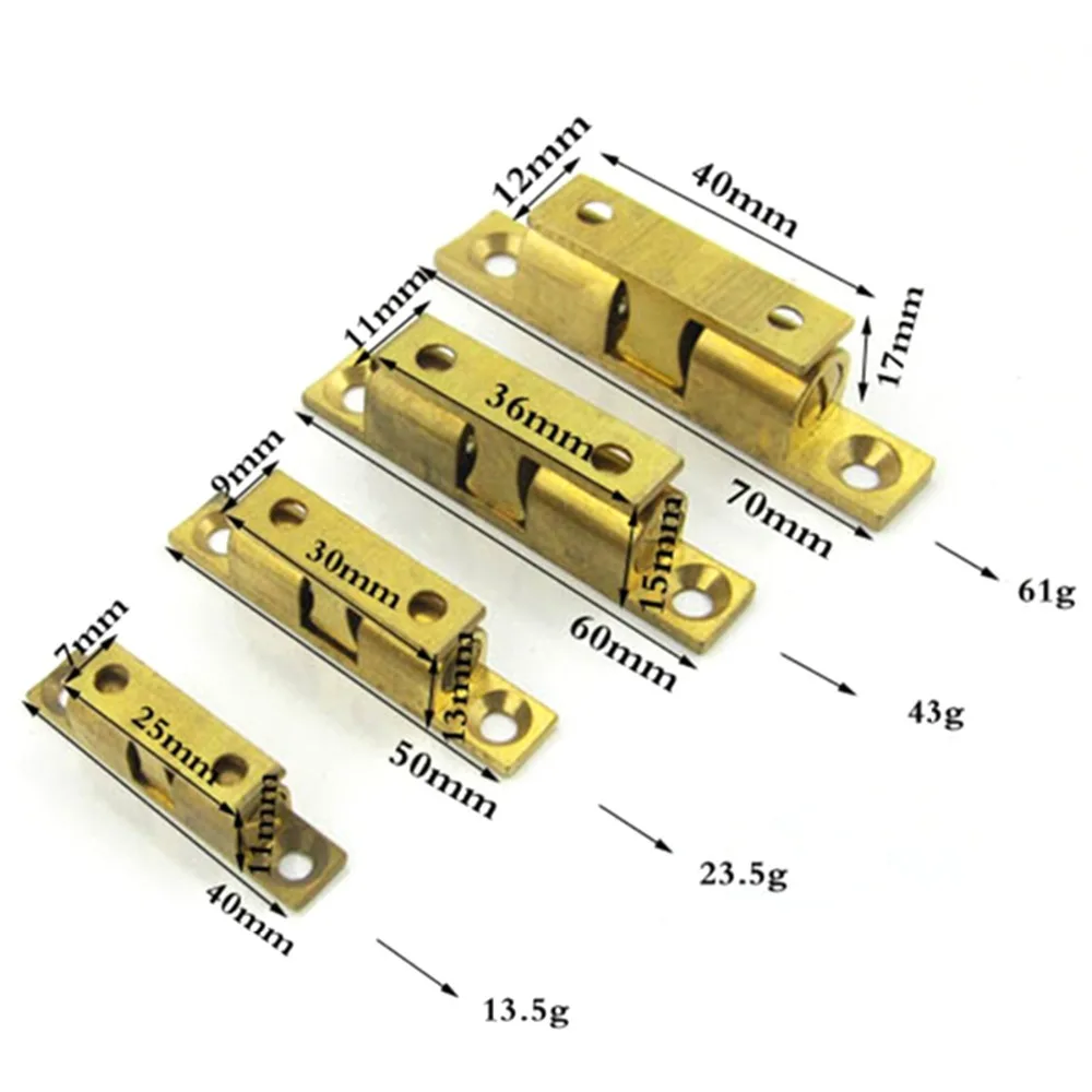 Горячая Распродажа замок двери шкафа для дома регулируемый винт пружинный ролик медный шариковый фиксатор набор латунный двойной шариковый фиксатор Защелка двери шкафа