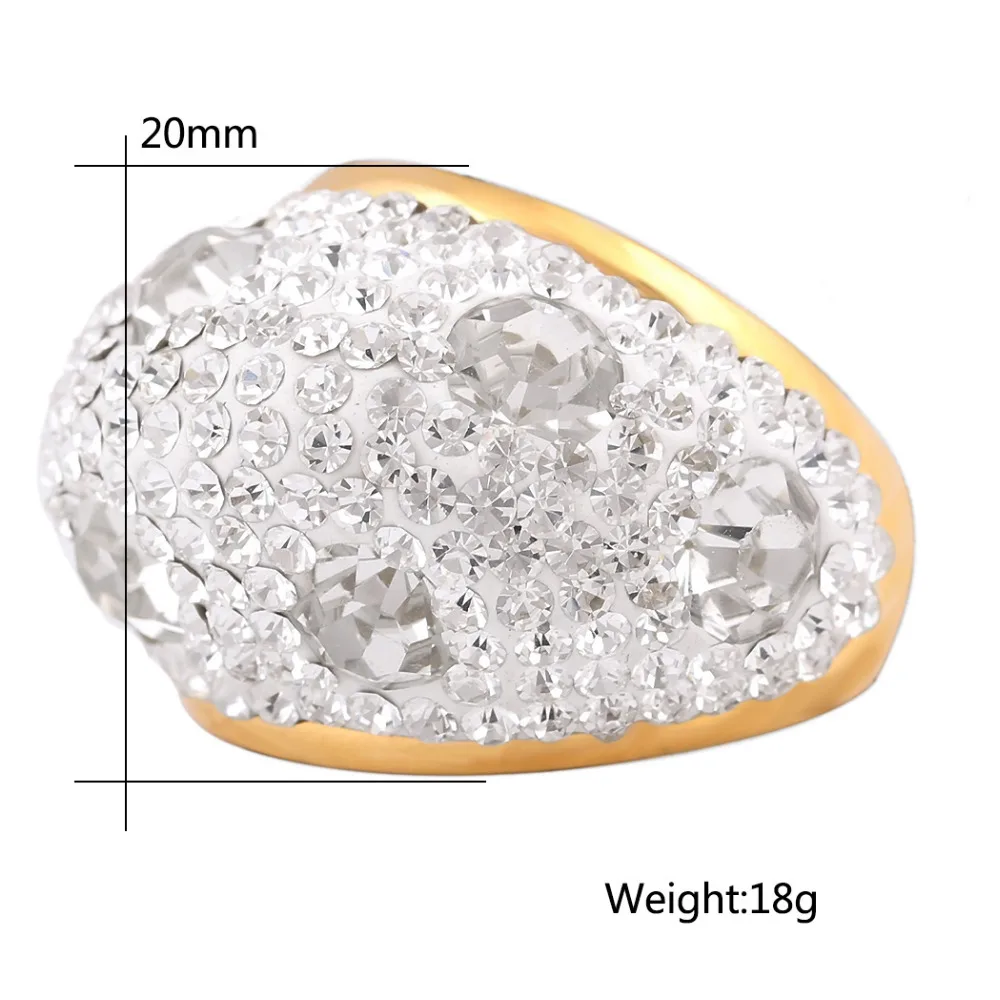 Модные прозрачные австрийский хрусталь, свадьба кольца для женщин Высокое качество золотая пластина нержавеющая сталь интимные аксессуары