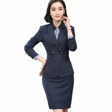 Для женщин Бизнес юбка костюмы для Офисные женские туфли Горячая зима тонкий одной кнопки пиджаки с юбкой комплект из двух предметов