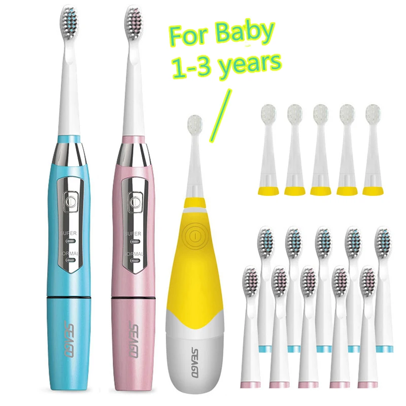 Семейная пара набор Seago Sonic электрическая зубная щетка Professional TeethBrush 5 сменных