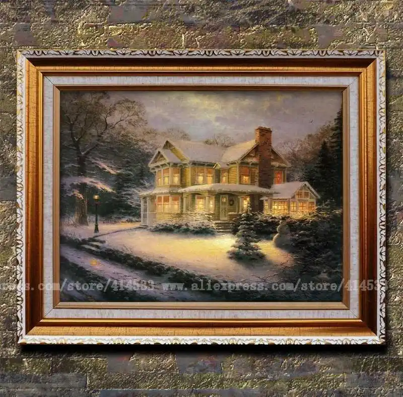 Victorian Christmas Landscape painting modern wall painting Home decor ...
