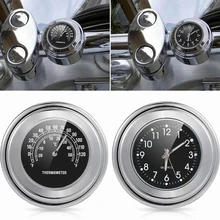 2 pcs set 7/8 “ou 1” Motocicleta Guiador Relógio Mostrador do Relógio Termômetro Temp new P