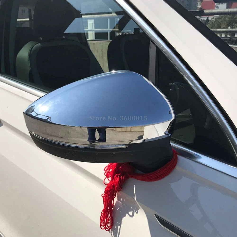 Крышка зеркала заднего вида для Volkswagen vw Tiguan 2017 2018 ABS Хромированная Боковая дверь