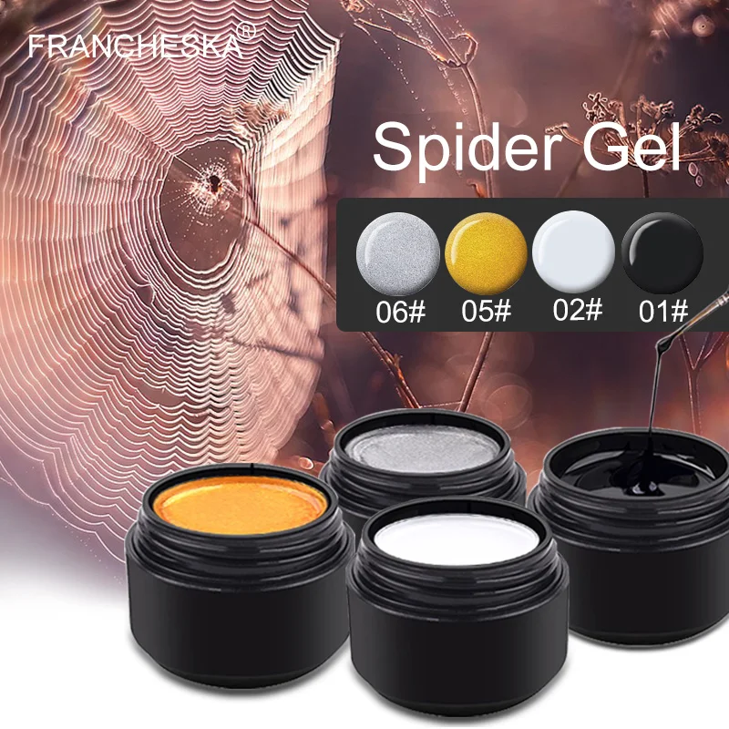 

Francheska 8ml Spider Gel Nail Polish Professional Nail Art Set Paint Lacquer Emboss Pull Line UV LED Gellak nagels spulletjes