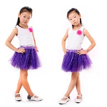 Блестящая танцевальная юбка-пачка со звездами для девочек 2 лет шифоновая юбка-американка с блестками и 3 слоями из тюля для маленьких девочек