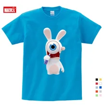 Cartoon Child Crazy Rabbit Print T-shirt Boy Girl Rabbit Funny Child T-shirt Kids Children Round Neck Short Sleeve Tops Tee