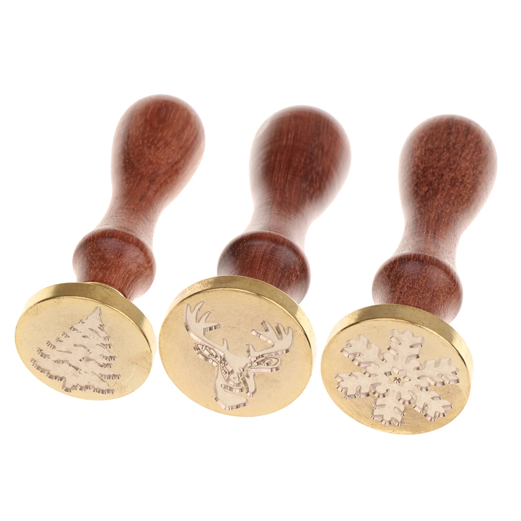 Vintage Sealing Seal Wax Stamp Christmas Deer Snowflake Tree Model for Wedding Invitations