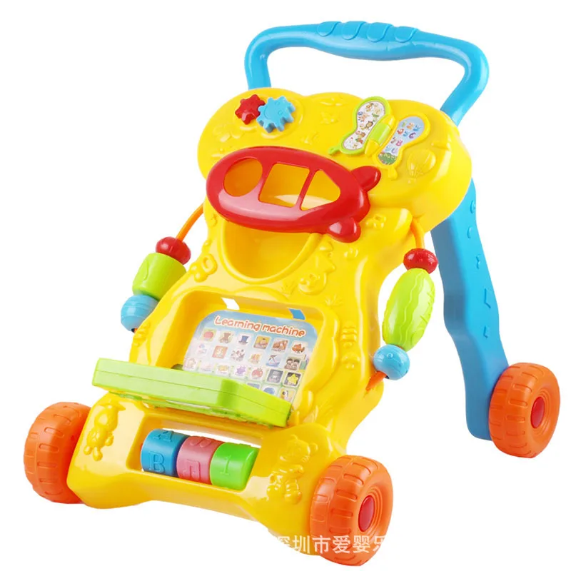 

Free Shipping Newborn infant toddler toy car rollover, cart multifunctional stand to walk with music teaching machine
