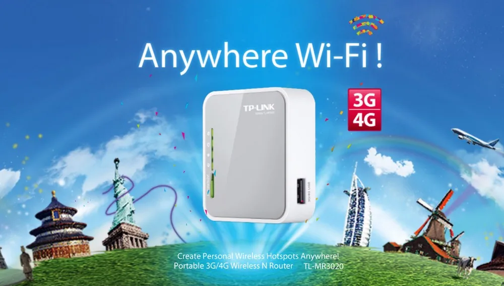 Комплект) TP-LINK TL-MR3020 портативный+ huawei E3531 3g USB модем