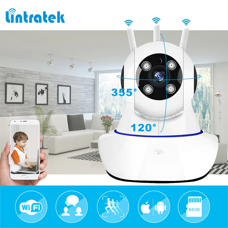 

lintratek Wireless Surveillance PTZ Camera HD 720P mini CCTV IP Camera wifi Home Security Baby Camera Baby Monitor IP Cam#35