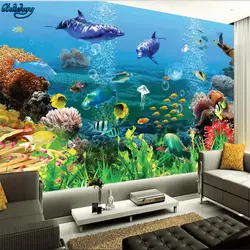 Beibehang большой заказ 3D 3D подводный мир морского дна Акула ТВ Гостиная Спальня фон украшения дома