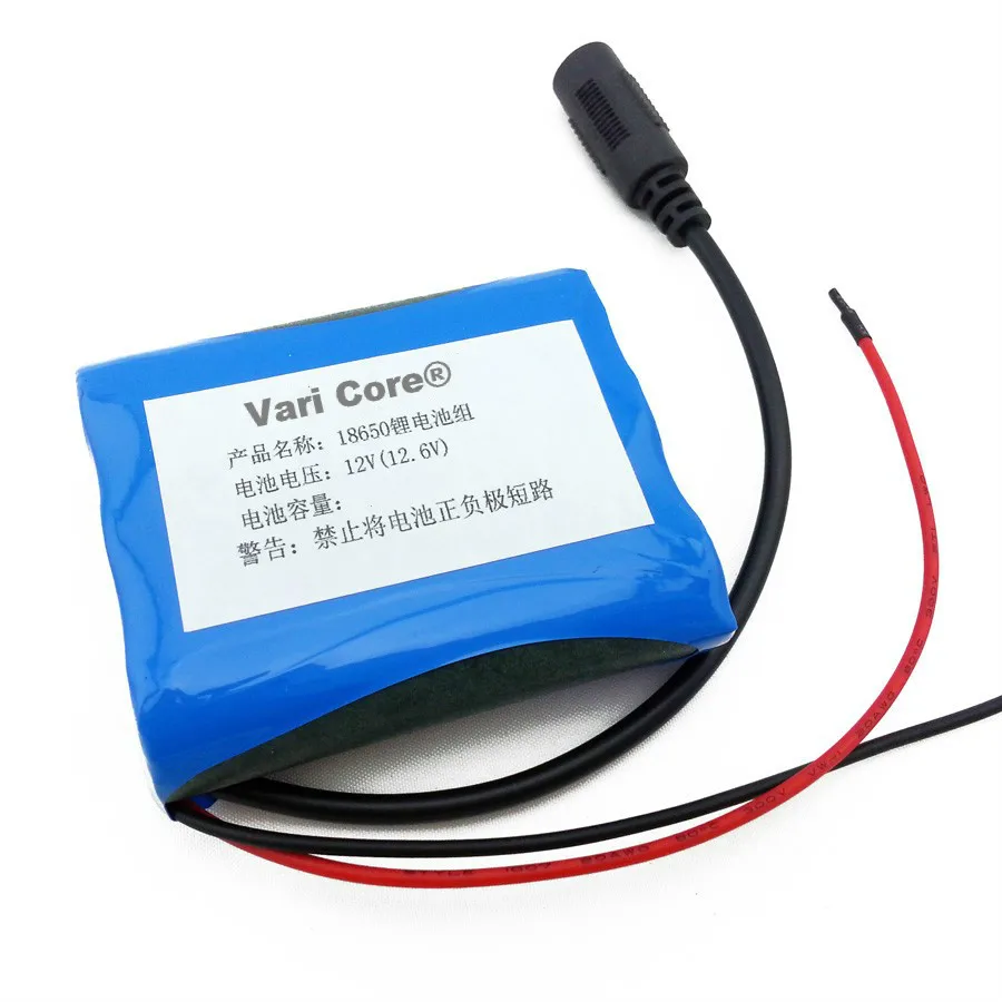  12 V 2600 mAh 18650 Li-ion Rechargeable battery Pack for CCTV Camera + 12.6V 1A Charger - 32617163622